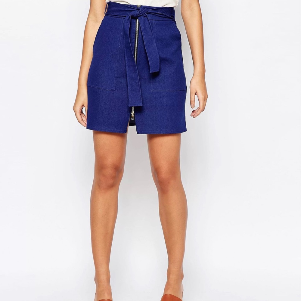 River Island Denim Zip Skirt